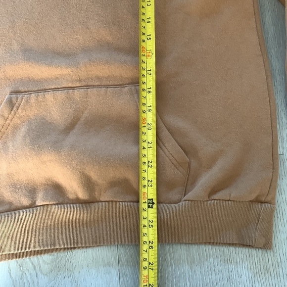 atelier new regime sweatshirt hooded campus size L tan white logo unisex - Picture 4 of 12